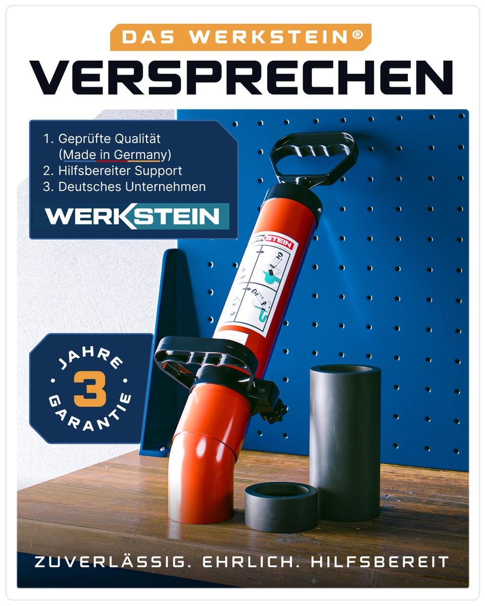 WERKSTEIN Rioolreinigingspomp | Hogedrukrioolreiniger voor snelle en effectieve reiniging van leidingen in badkamers, keukens en toiletten | Gemaakt in Duitsland | Rioolreiniger, Rioolreinigingspomp, Persluchtrioolreiniger