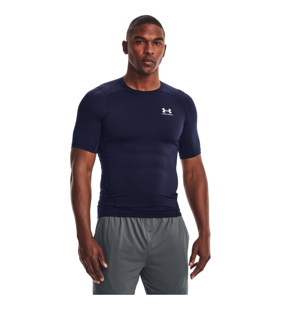 Camiseta de manga curta Under Armour HeatGear Armour, azul marinho