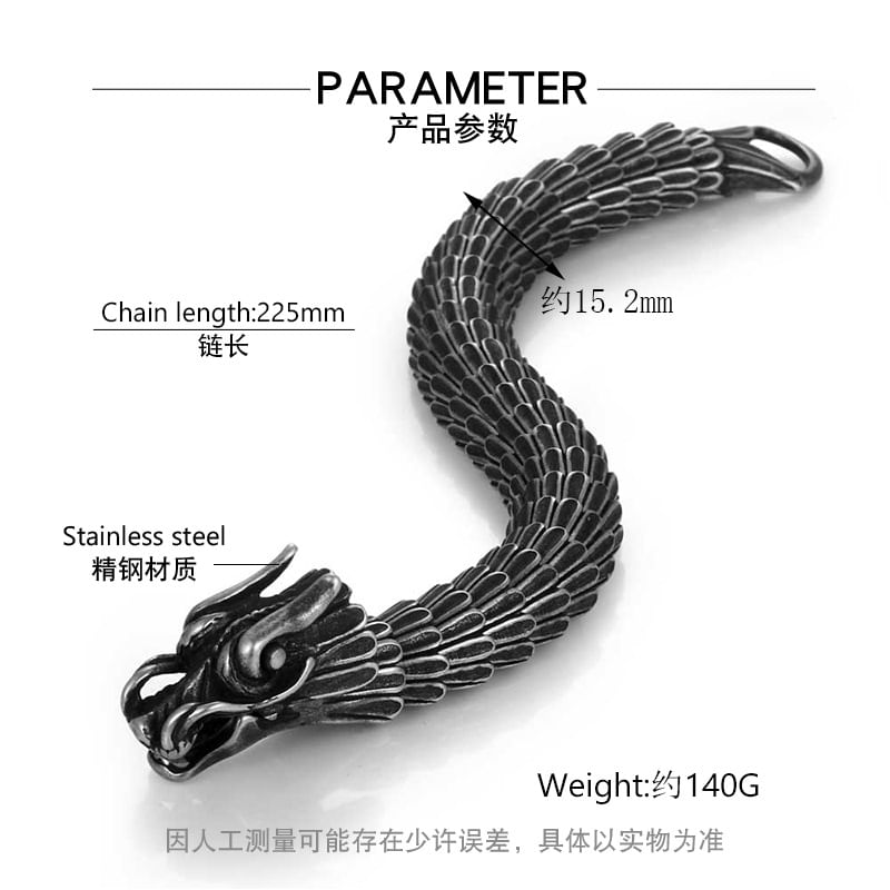 Prushia - Draak roestvrijstalen armband