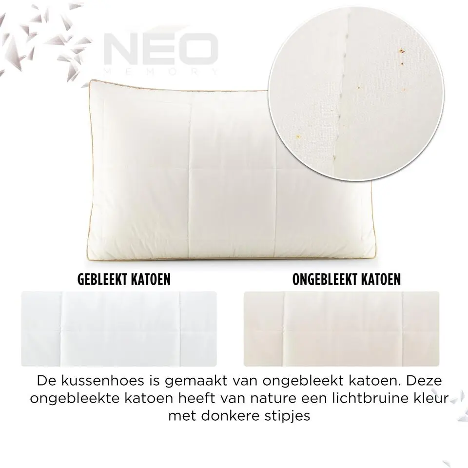 Vitapur Kinderkussen - Traagschuim vulling - 40x60 cm - 2 stuks