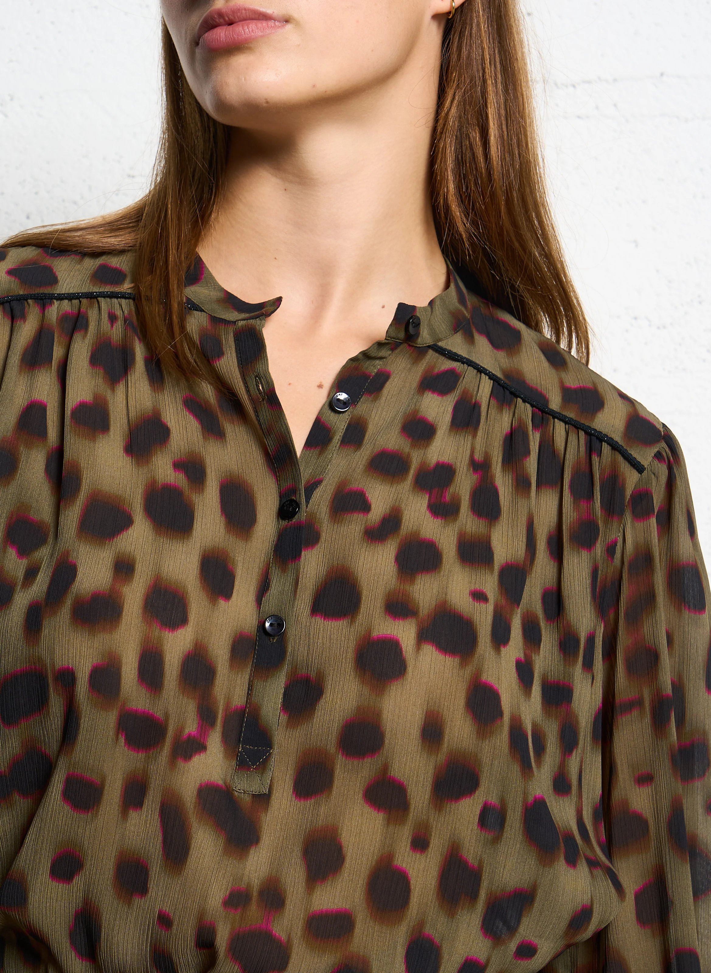 CLUSE - Blouse droite imprimée | Kaki