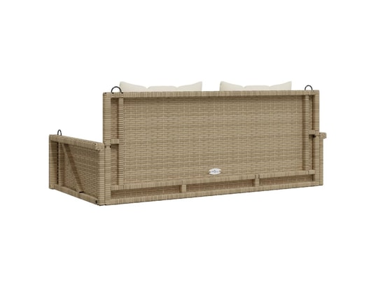 VIDAXL - Balancelle avec coussins beige 119x56x48 cm résine tressée