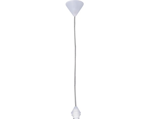 Hanglamp met textielkabel, E27 fitting, zwart/wit, L x Ø 112 x 10 cm, max. 60 watt