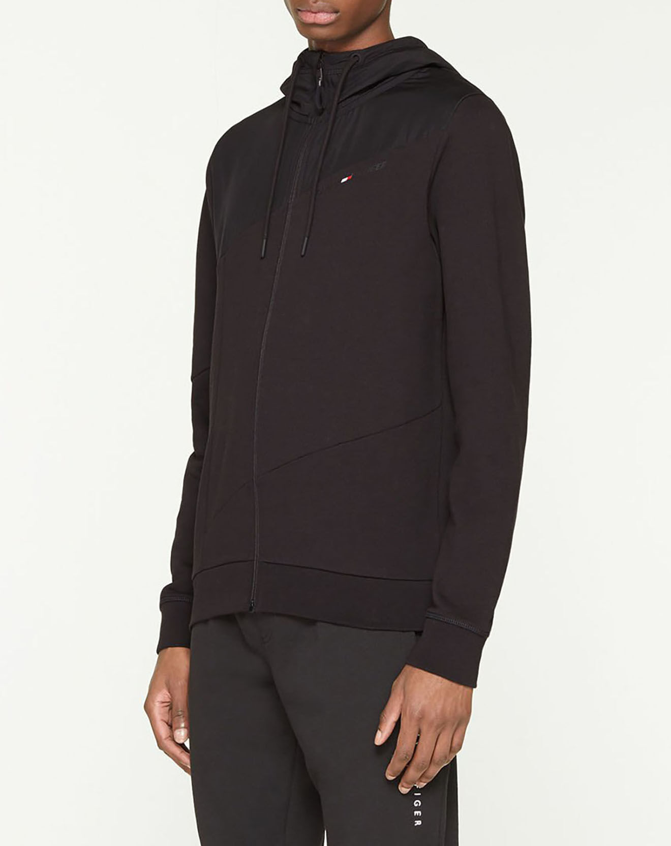 Tommy Hilfiger Sweat zippé mix sport hoody noir