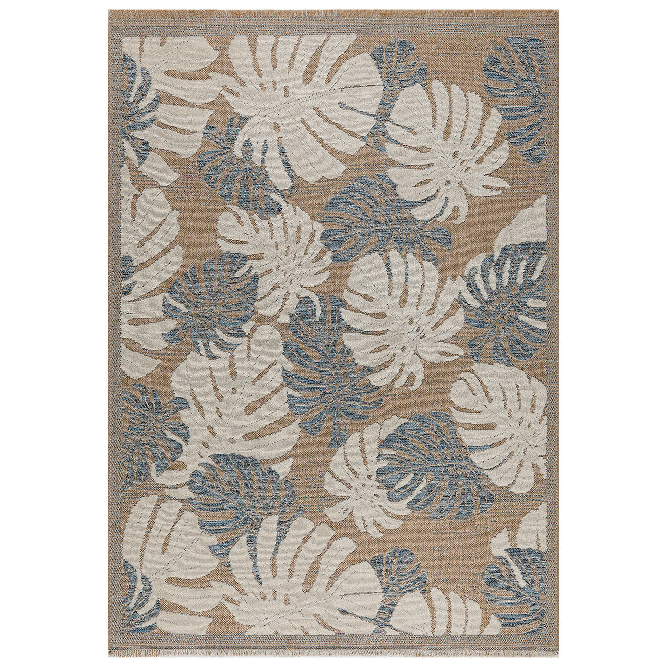 Nazar Rugs Tapis aspect jute TULUM 9062 bleu - 120x170 cm