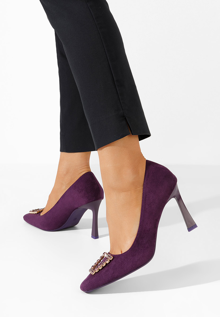 Chaussures à talon fin mauves Zerna
