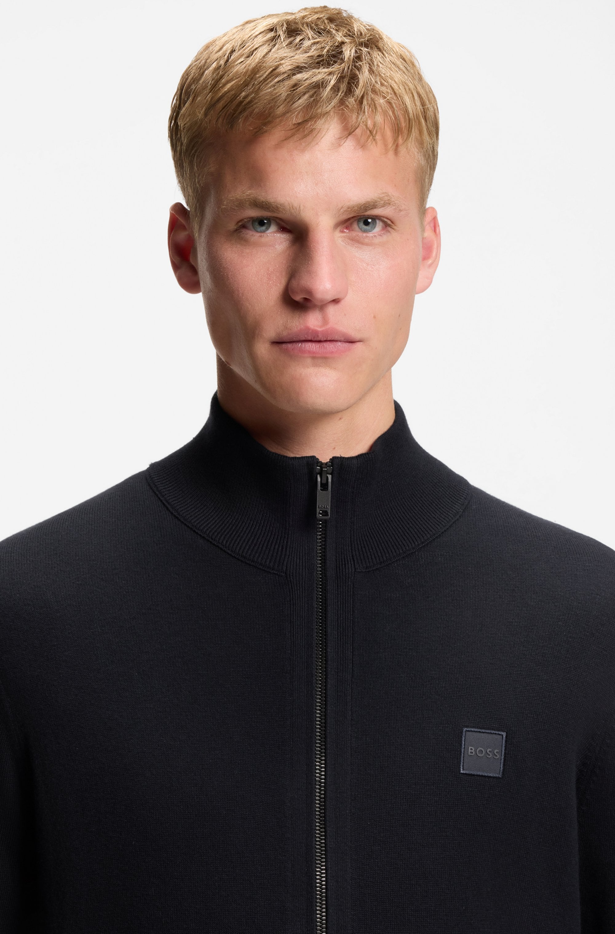 BOSS ORANGE Strickjacke »Kanozip«, mit Reissverschluss