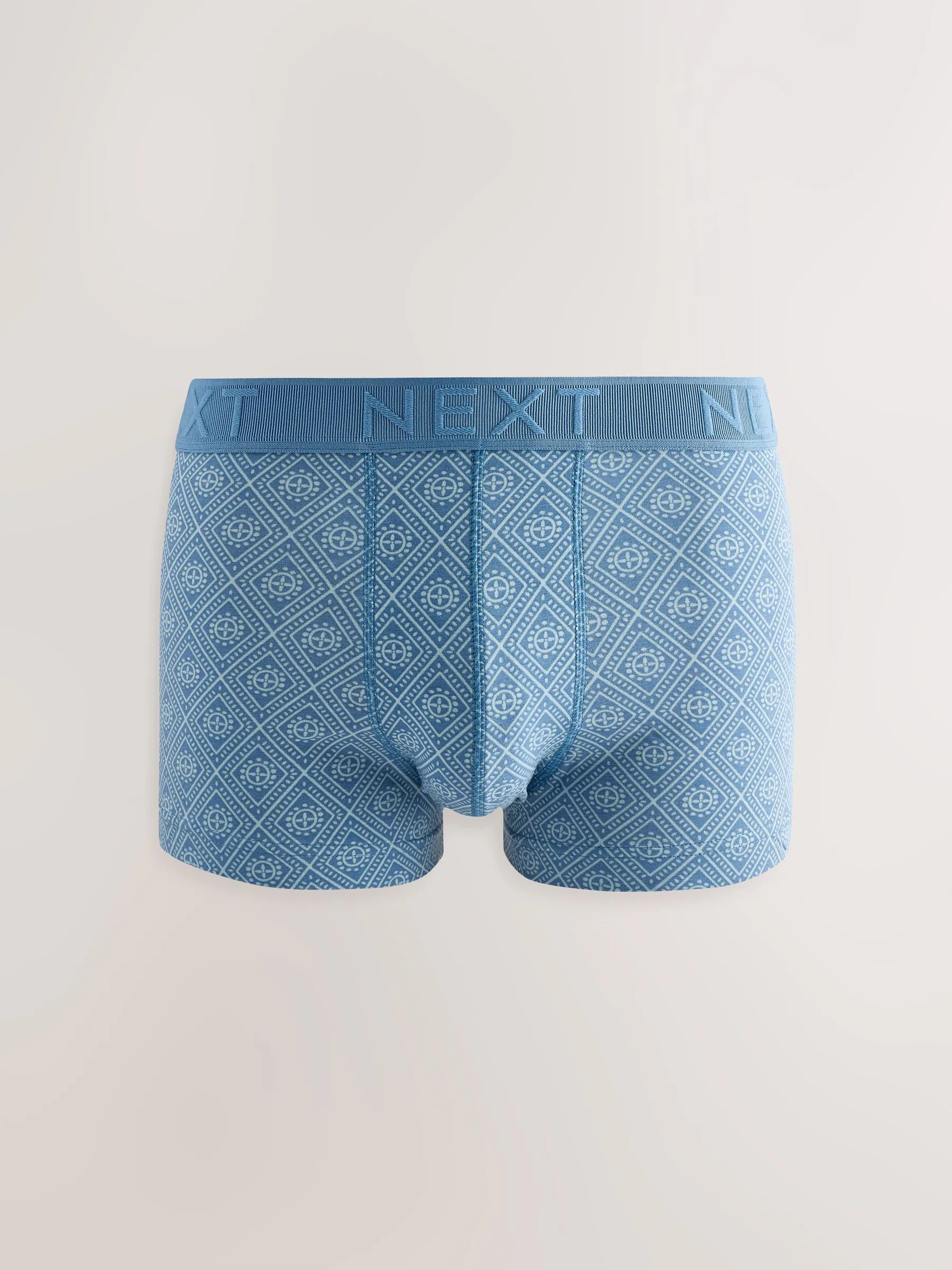 Blauw geometrisch motief - Verpakking van 5 - 5 Hipsterboxershorts