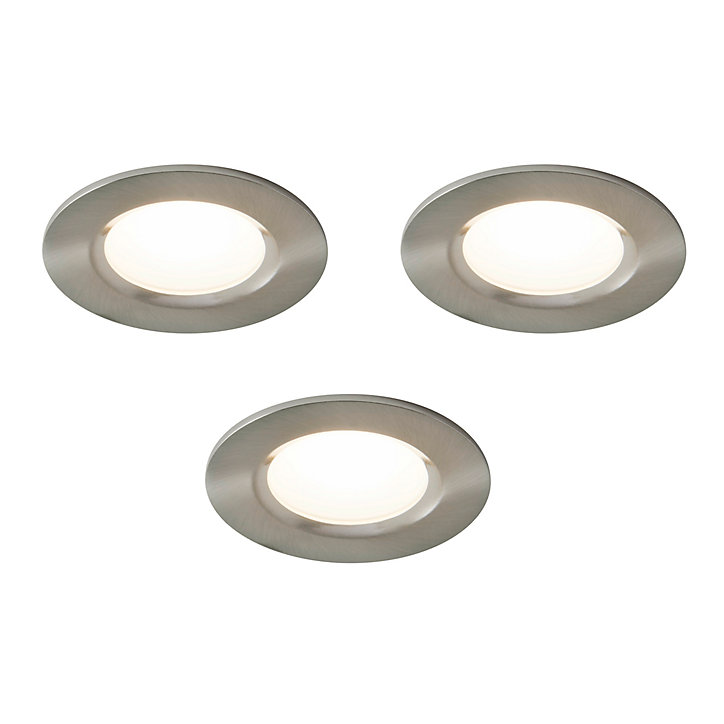 3 Spot encastrable LED intégrée 2 en 1 avec interrupteur Colours Thorold rond métal chromé brossé IP20 Ø 8,5 cm