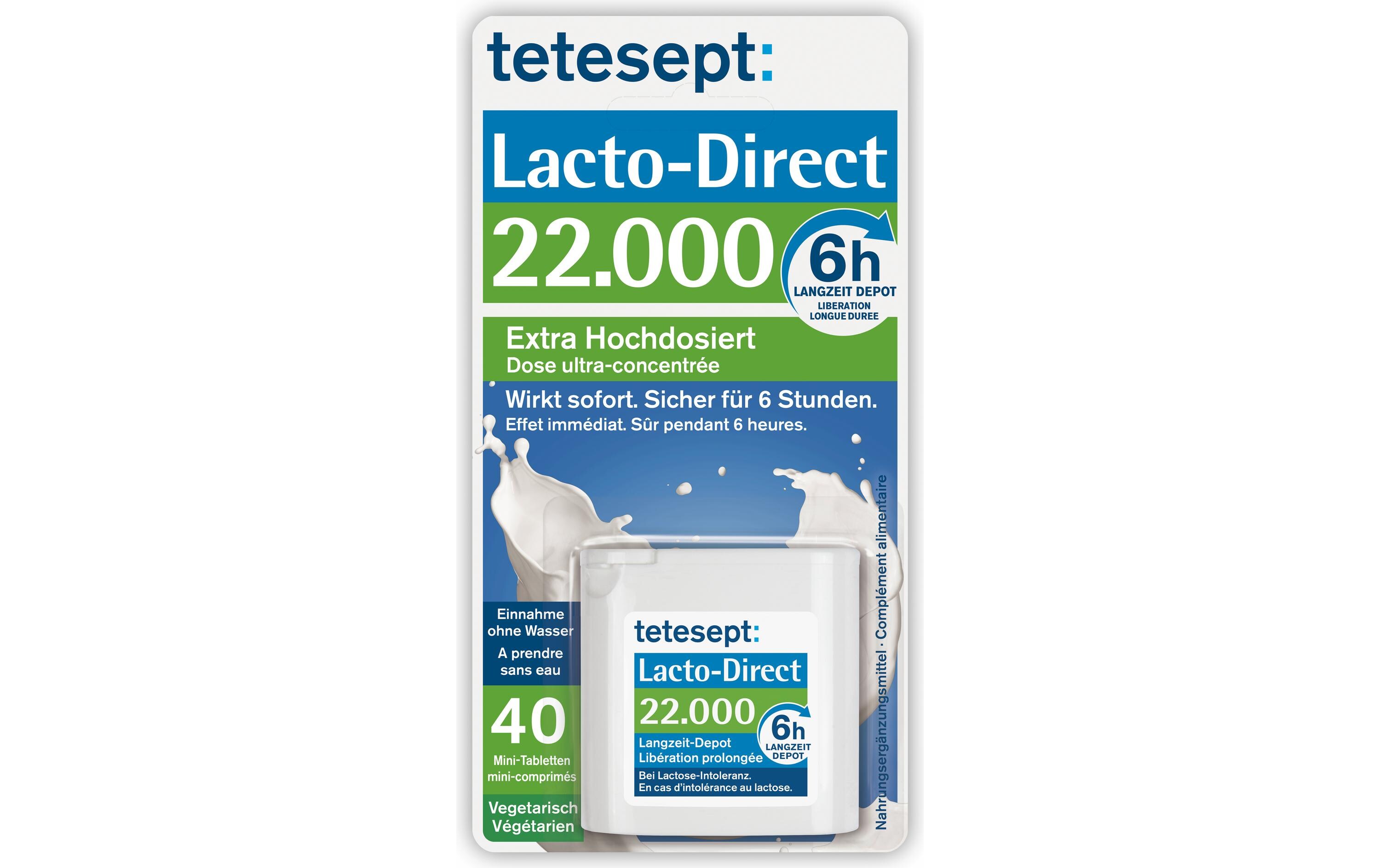 Lacto-Direct 22'000 40 StückNahrungsergänzung für die Verdauung von Milchzucker bei Laktose-Intoleranz