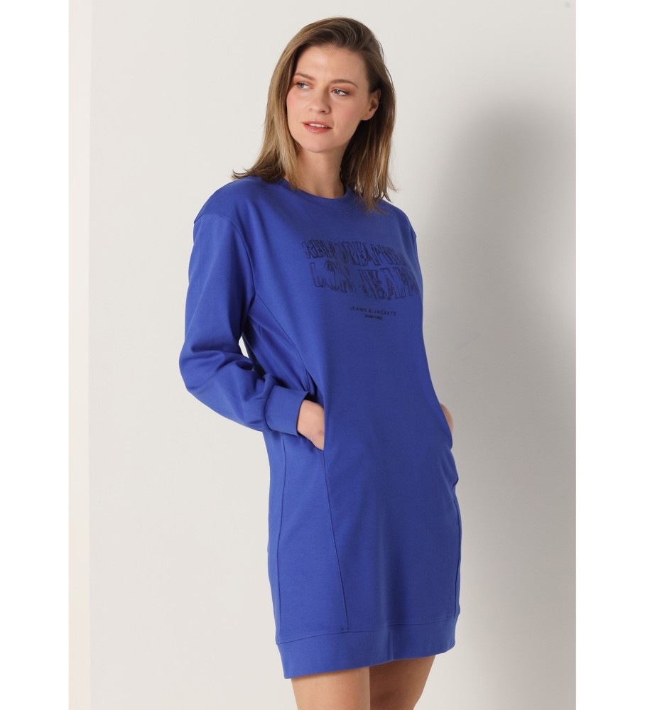 Vestido Lois com estampa de glitter azul