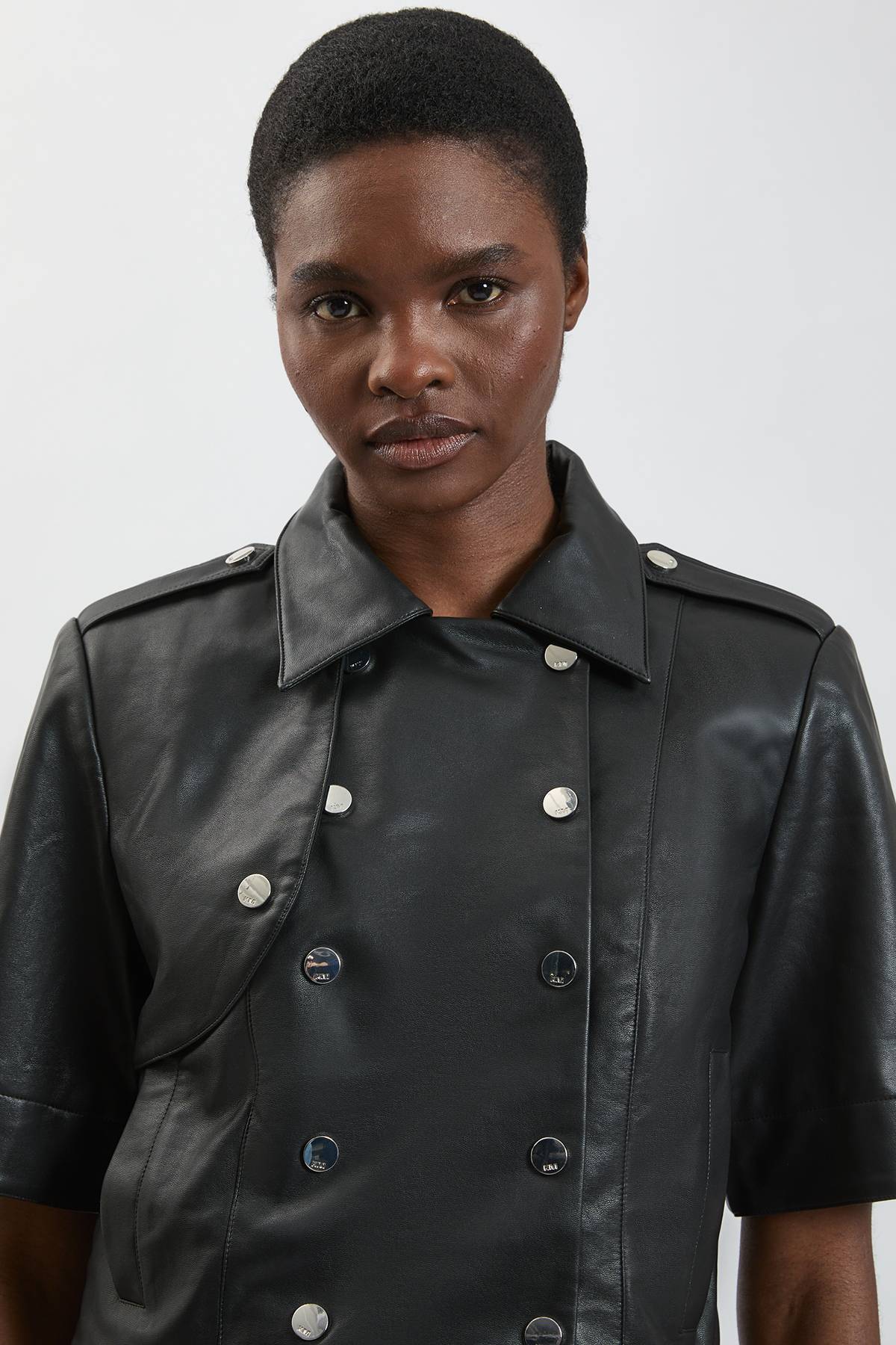 KarenMillen Veste Trench Courte En Synthétiquecuir