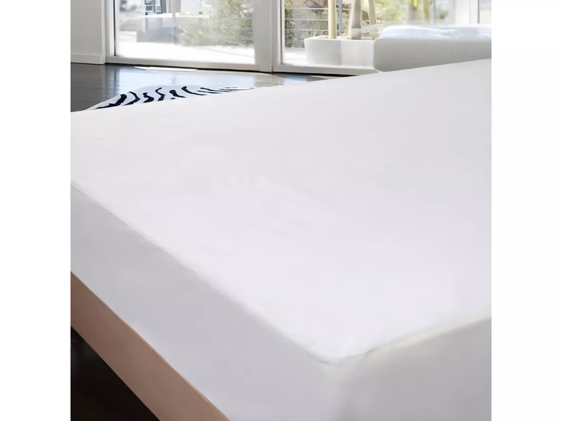 OLYMPE LITERIE | Protège matelas absorbant SONGE 140x190 cm | Coton gratté