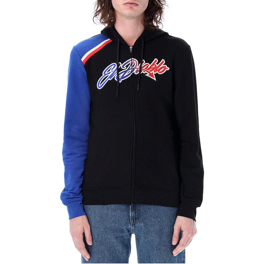 Fabio Quartararo - Sweat zippé à capuche El Diablo Noir / Bleu / Rouge