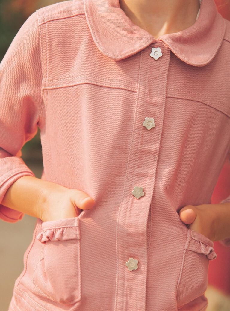 Veste rose en twill