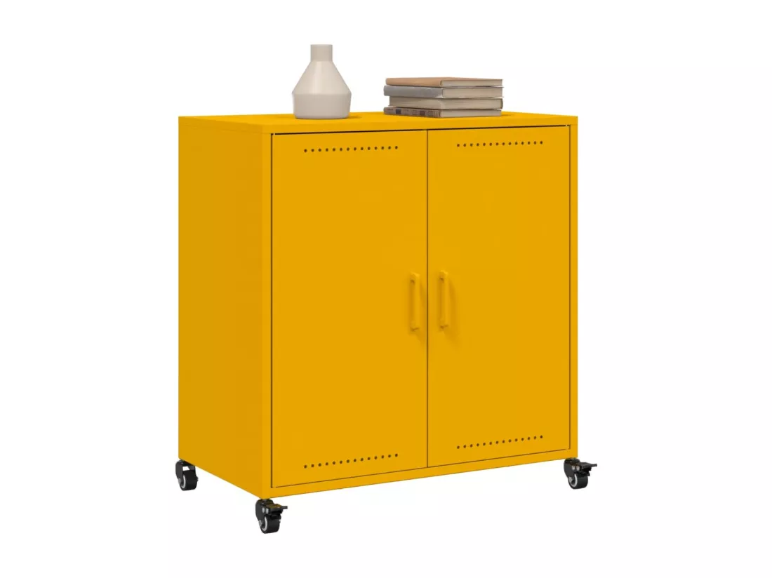Buffet jaune moutarde 68,5x39x72 cm acier