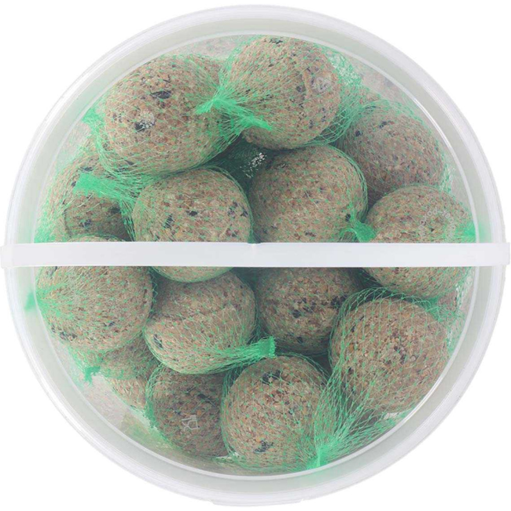 Boules de graisse avec filet dans un seau 30 pièces