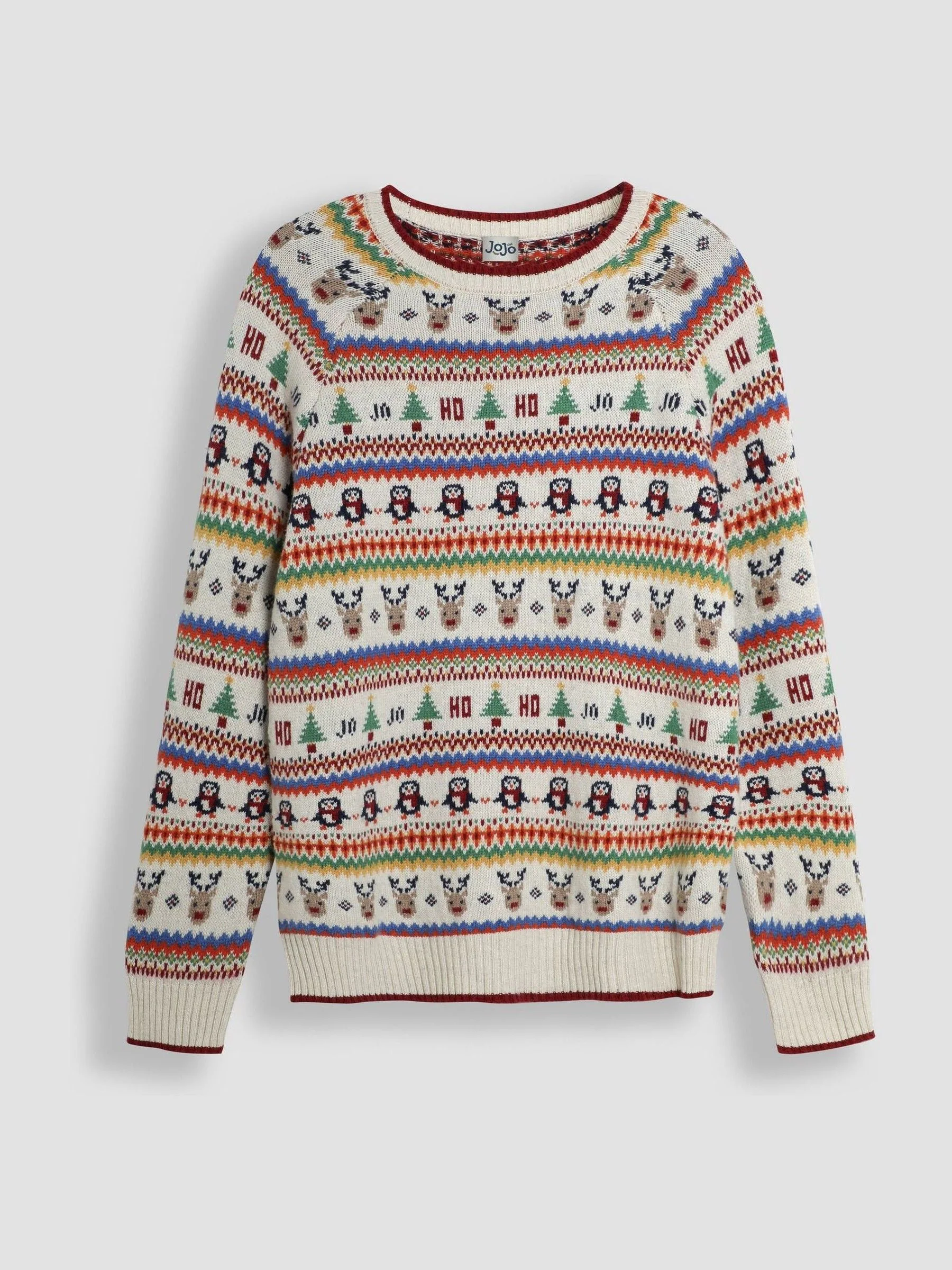 JoJo Maman Bébé kersttrui voor heren met Fairisle-patroon