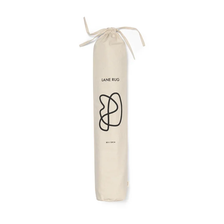 Ferm Living - Lane Kinderteppich, 70 x 105 cm, off-white / chocolate