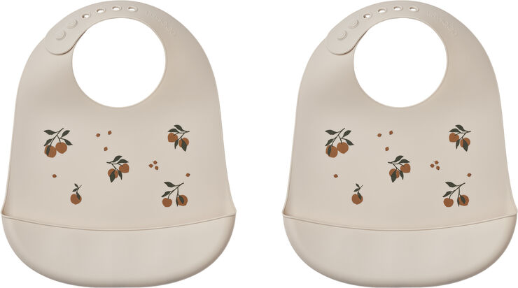 Liewood Tilda Printed Bib 2-Pack Peach / sandy