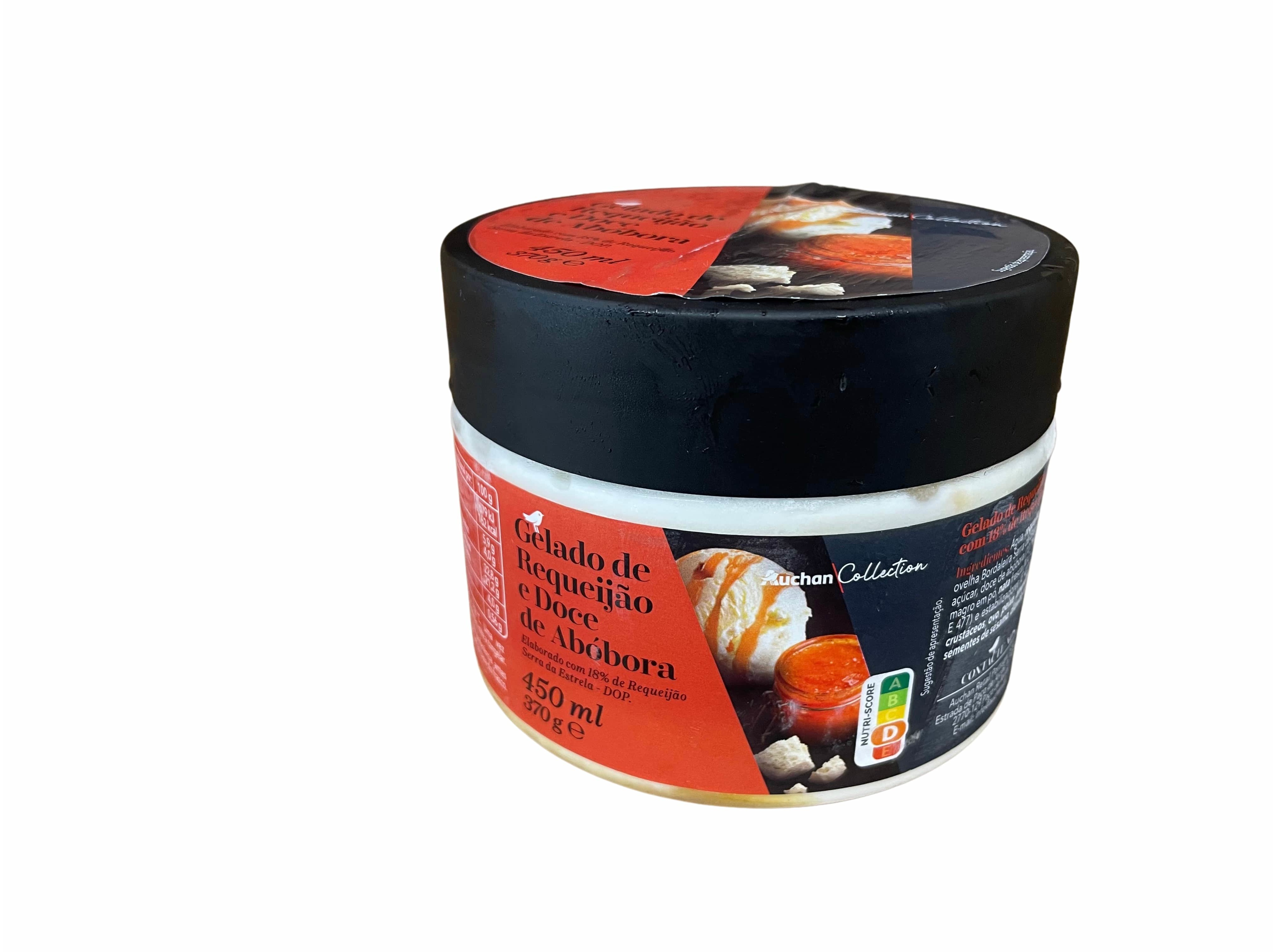 GELADO AUCHAN COLLECTION REQUEIJÃO E DOCE DE ABÓBORA 450ML