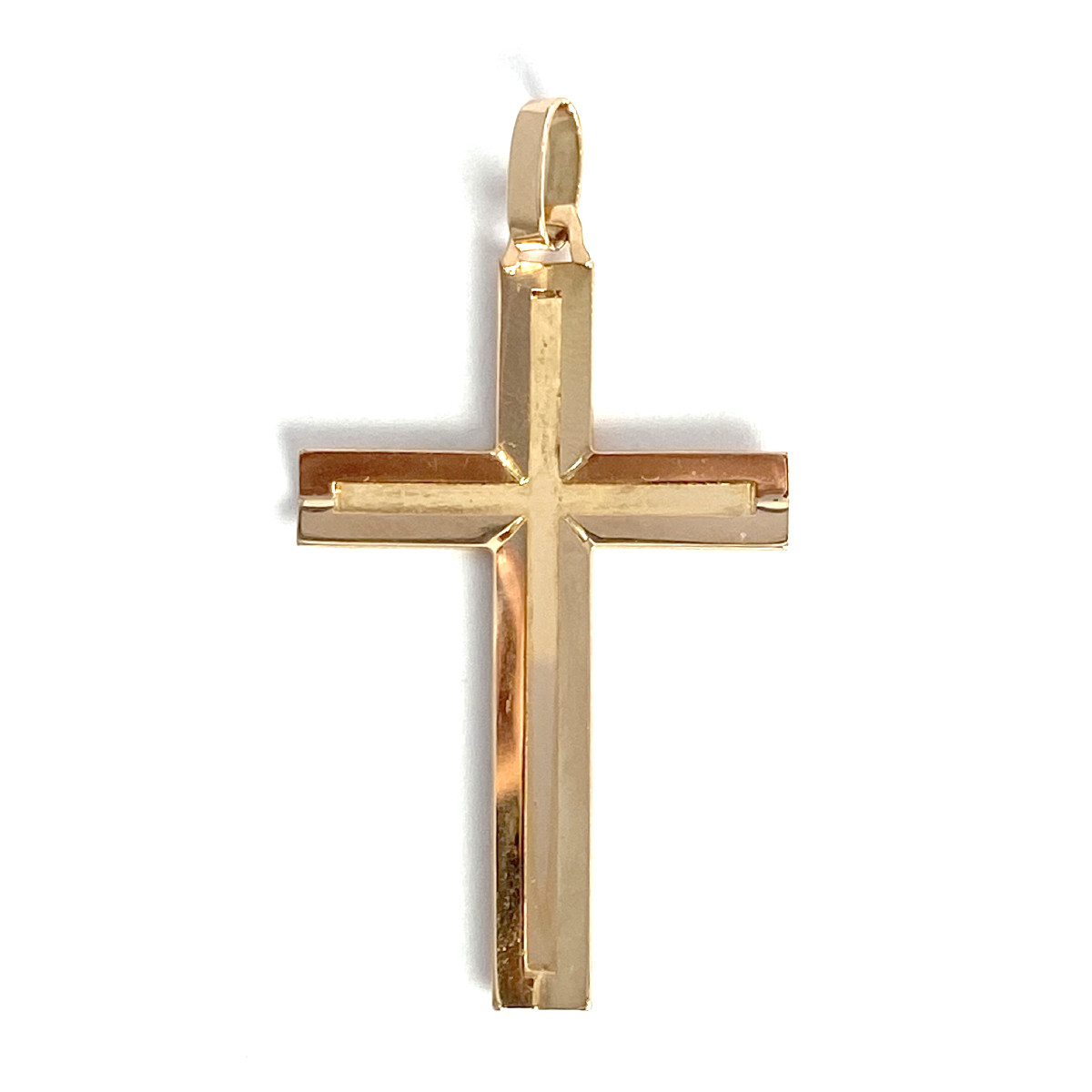 Pendentif croix d'occasion or 750 jaune