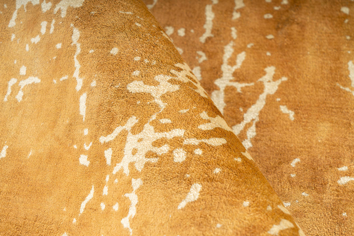 Kurzflorteppich DOLCE VITA 200 - gold - handgewebt - 80x150 cm