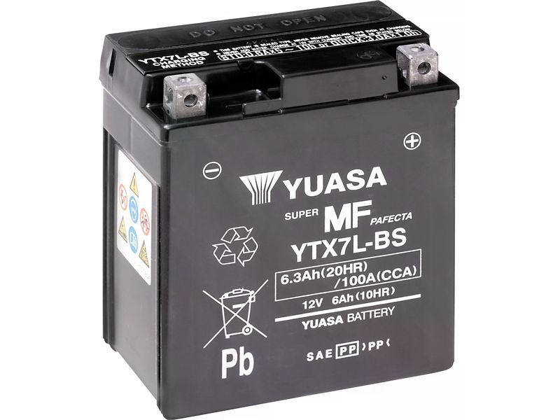 YUASA Motorradbatterie AGM 12V/6.3Ah/100A Blei (Pb) Starterbatterie