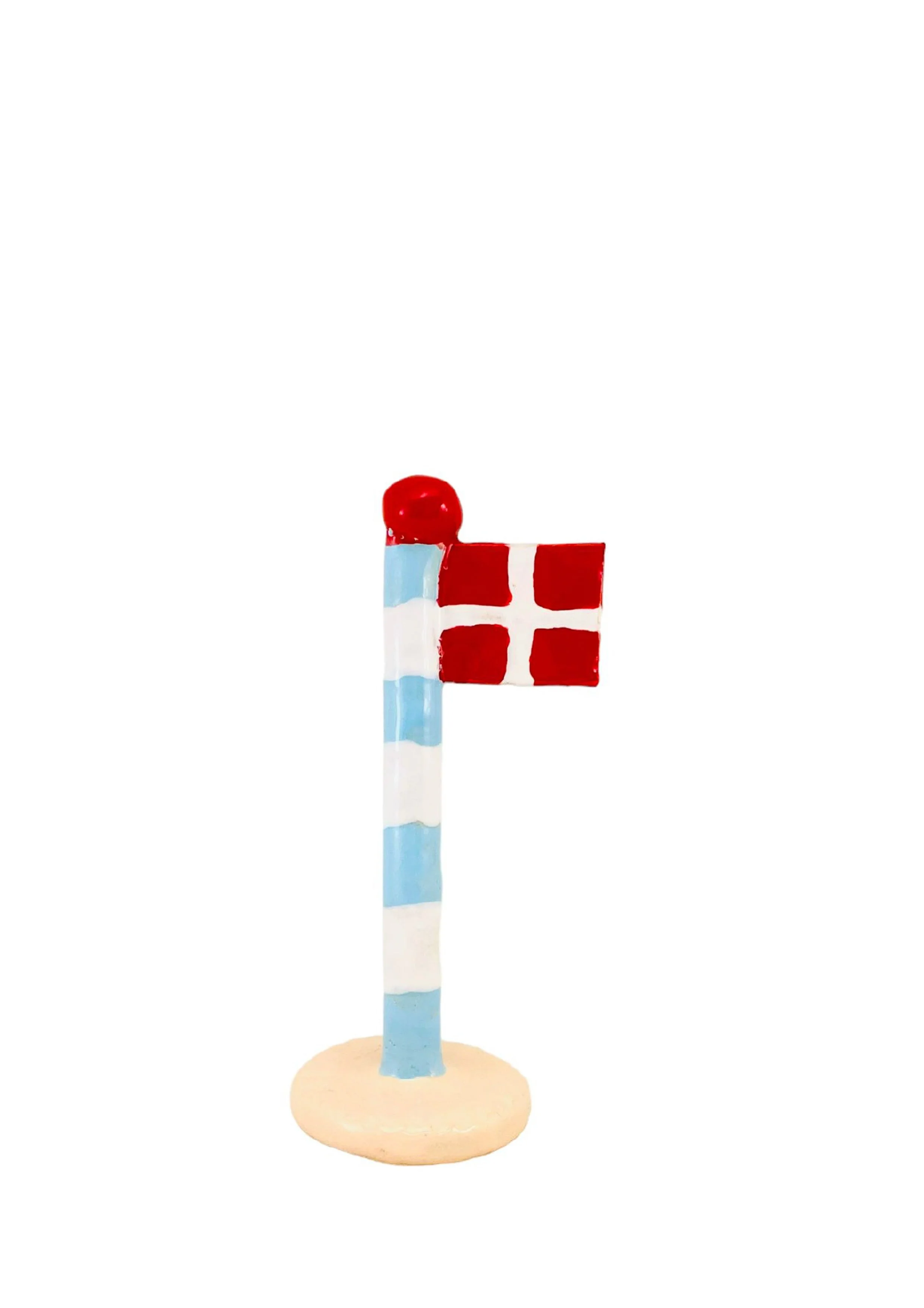 TheClayPlay  Stribet flag m. rød knop - H14-18 cm.