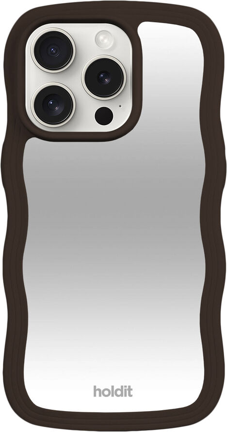 HoldIt Wavy Case iPhone 15 Pro Mørkebrun