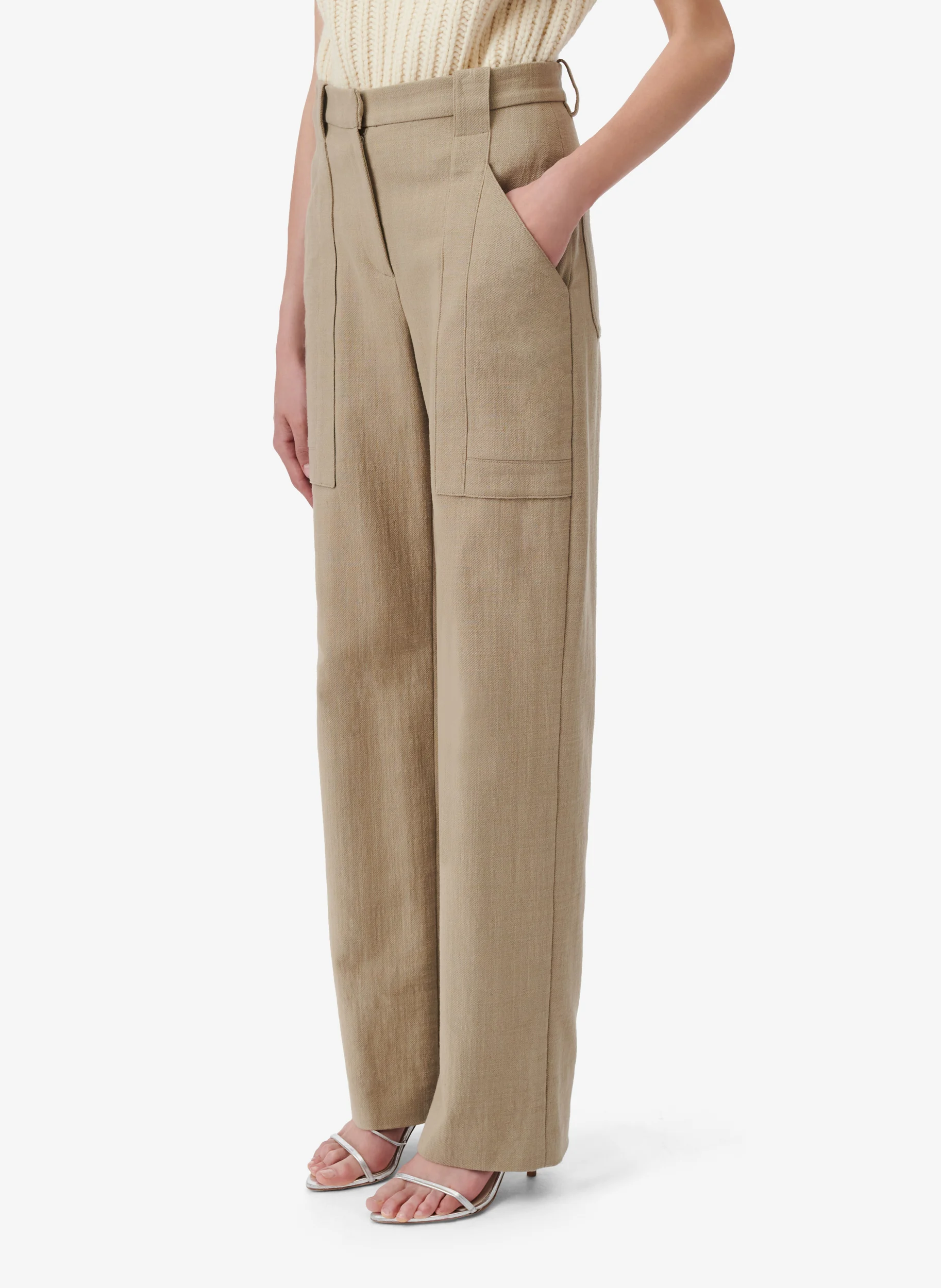 SONIRA - Pantalon droit en coton| Beige