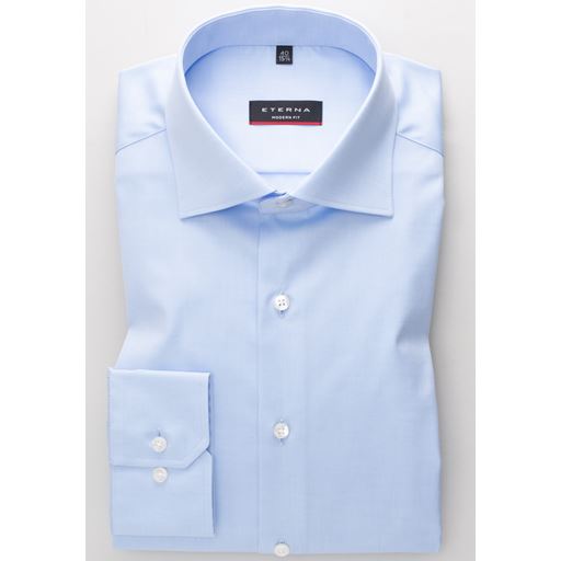 Eterna Langærmet Modern Fit Skjorte, Blå, 42