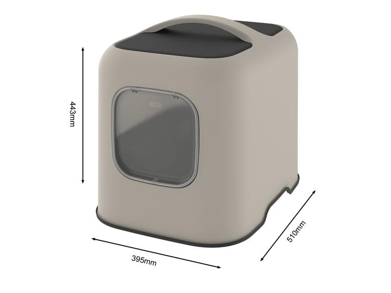 Rotho Katzentoilette Biala, Cappuccino Katzenklo aus recyceltem Kunststoff