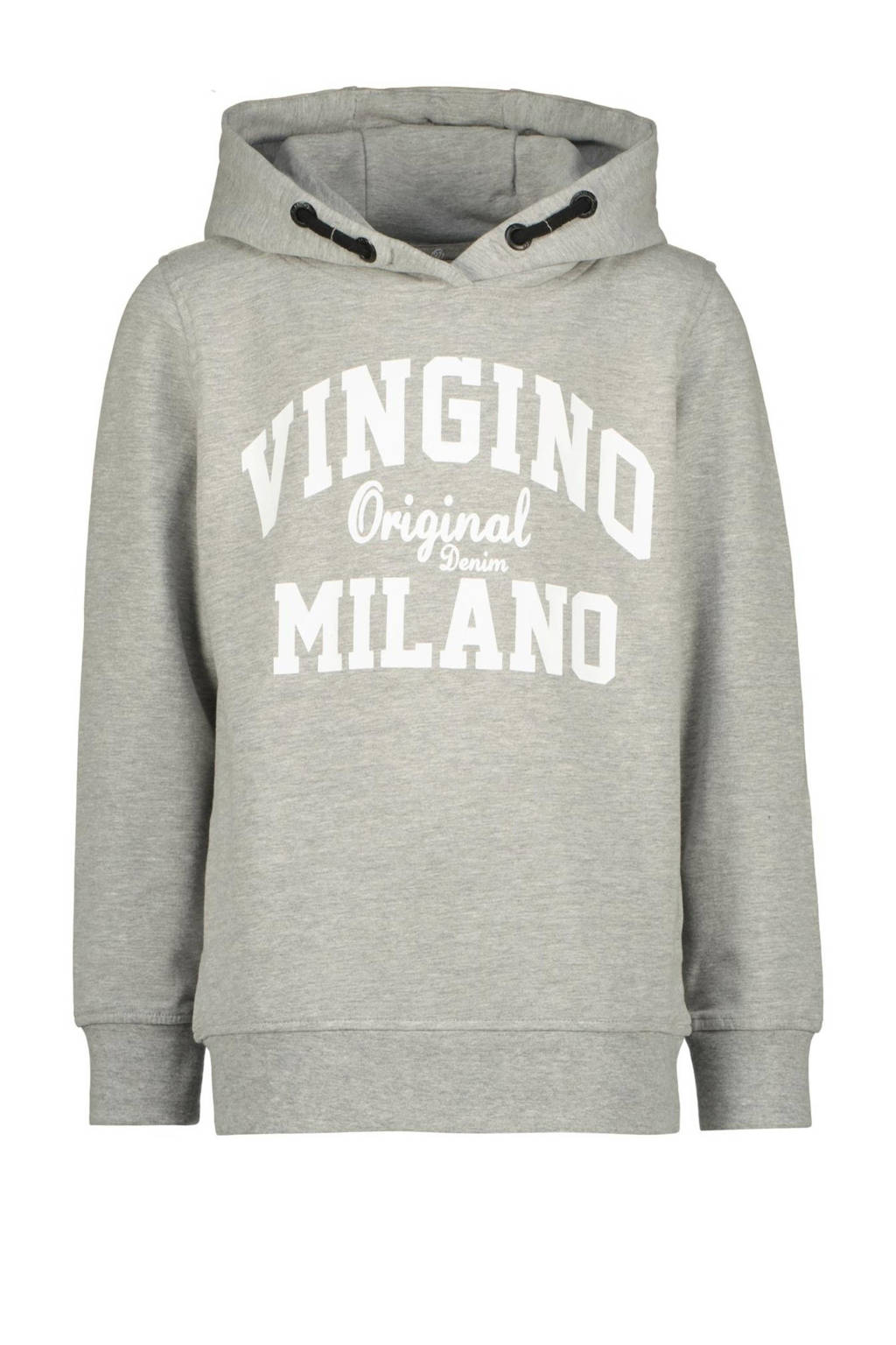 Vingino hoodie met logo grijs melange