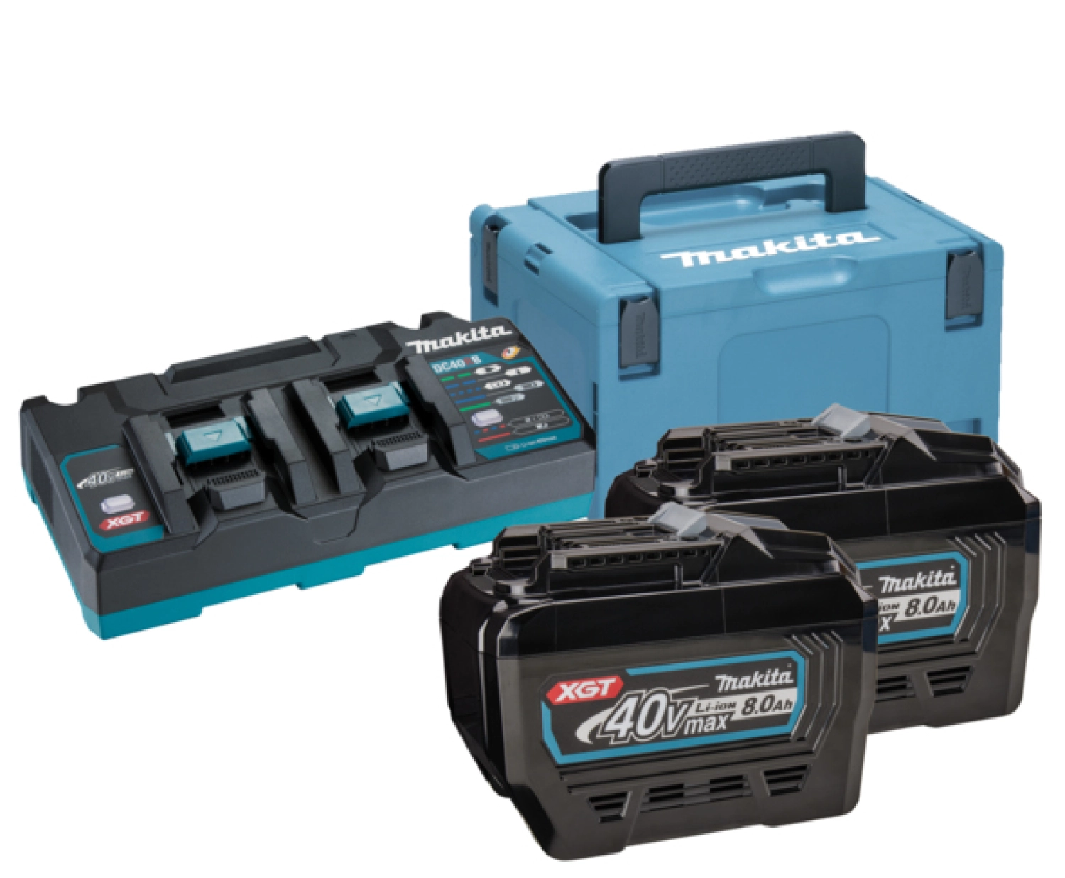 Makita 191Y97-1 40v XGT Li-ion accu starterset (2x 8.0Ah)   duolader in Mbox