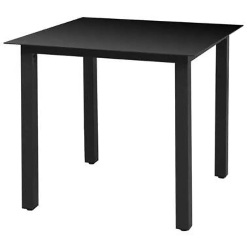 vidaXL - Tuintafel - Zwart - Glas - 80 x 80 cm