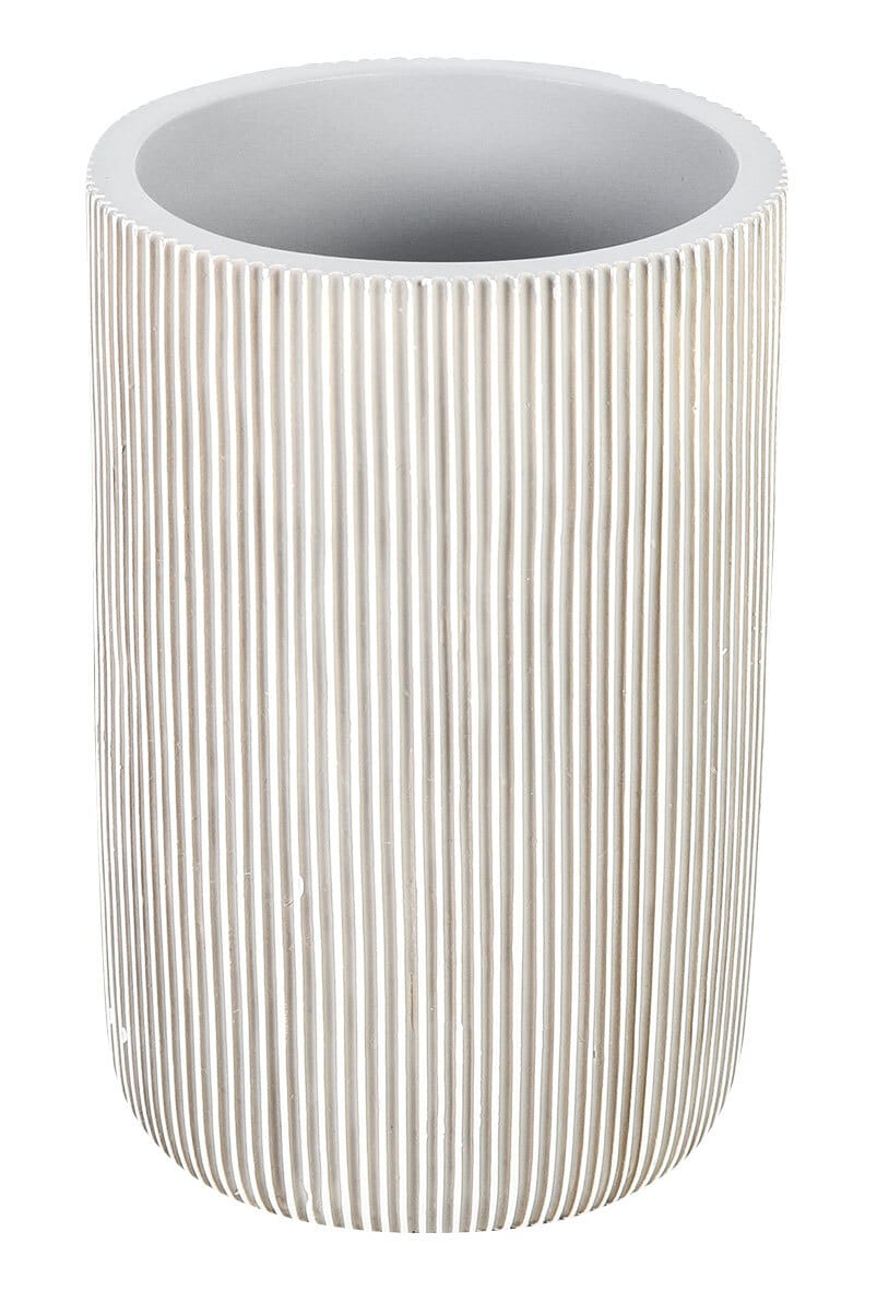 Zahnputzbecher Montreux 8,2x12,3 cm Hellgrau/Stein-Optik Polyresin