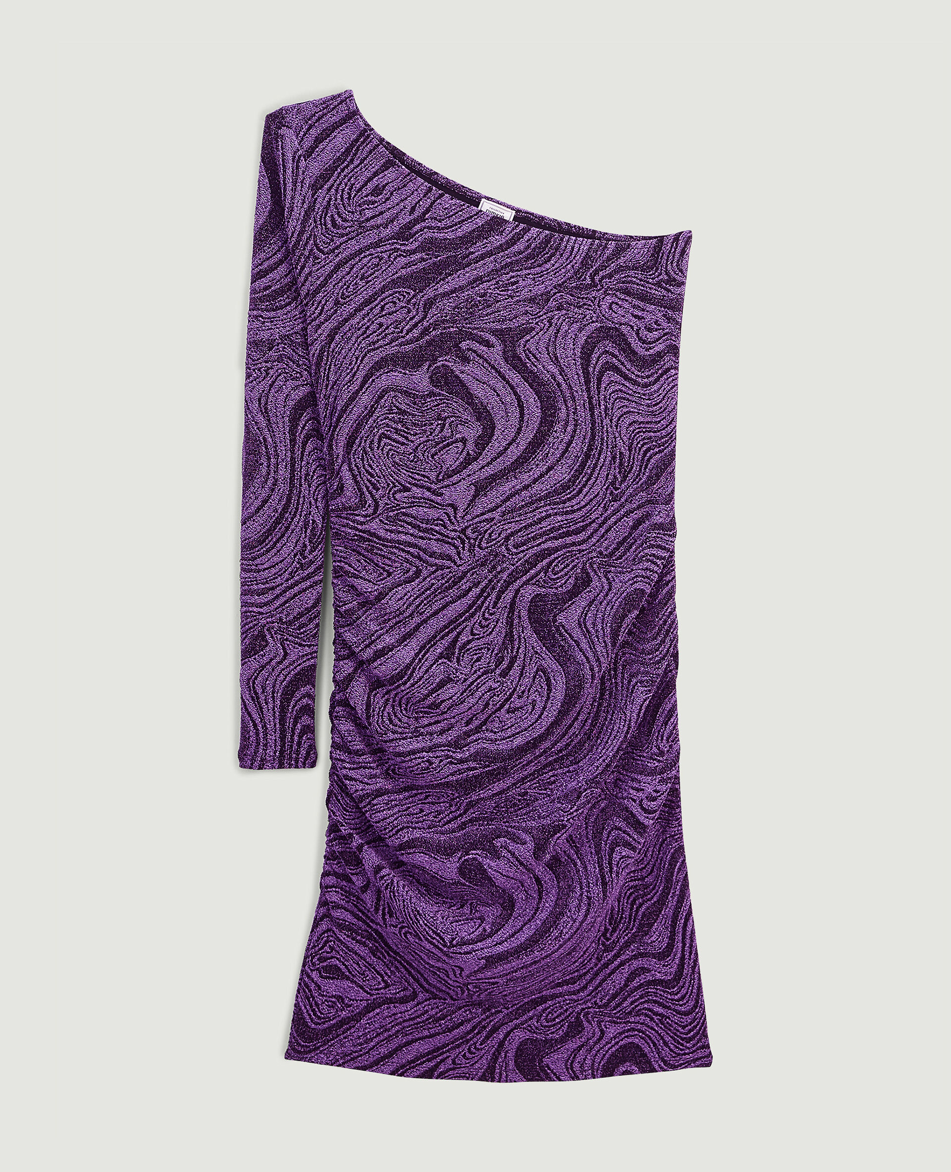 Robe asymétrique maille lurex - Violet
