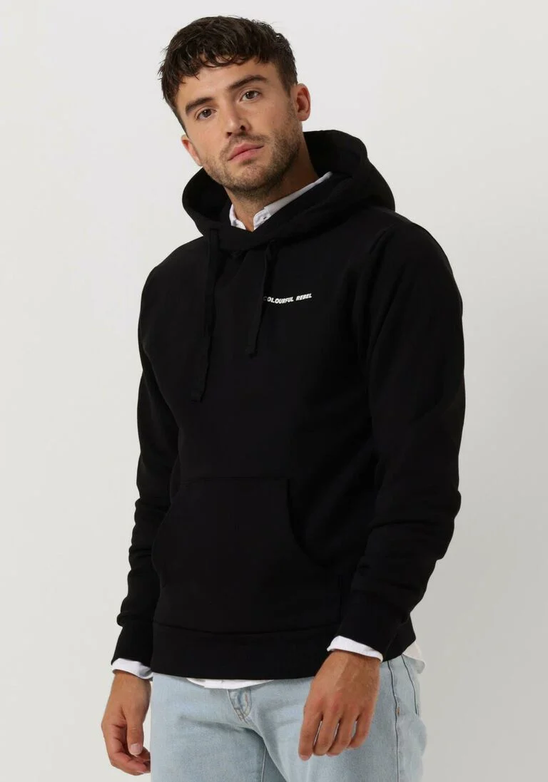 COLOURFUL REBEL zwarte colourful rebel sweater cr est. 2013 back print hoodie