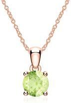 Ketting in 14 karaat  roze goud met Peridot hanger
