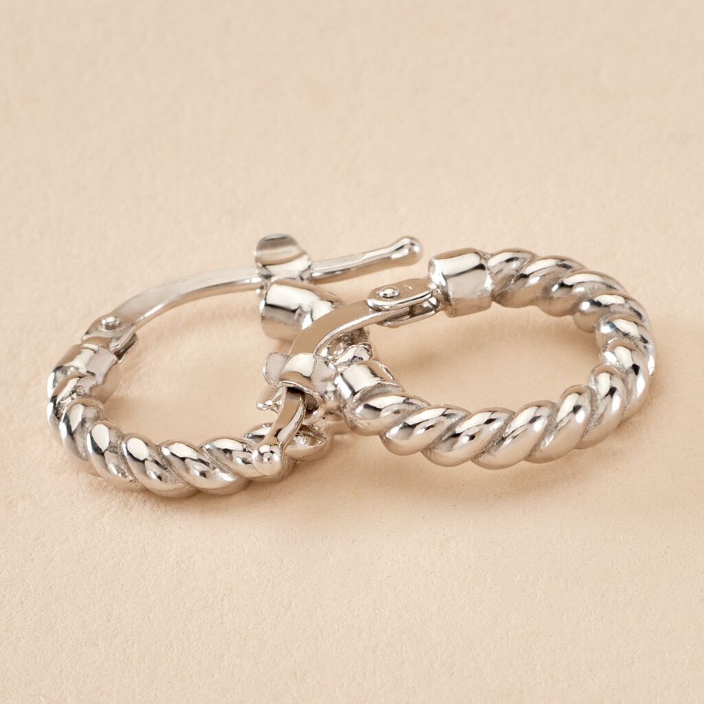 Créoles Appolina Argent Blanc
