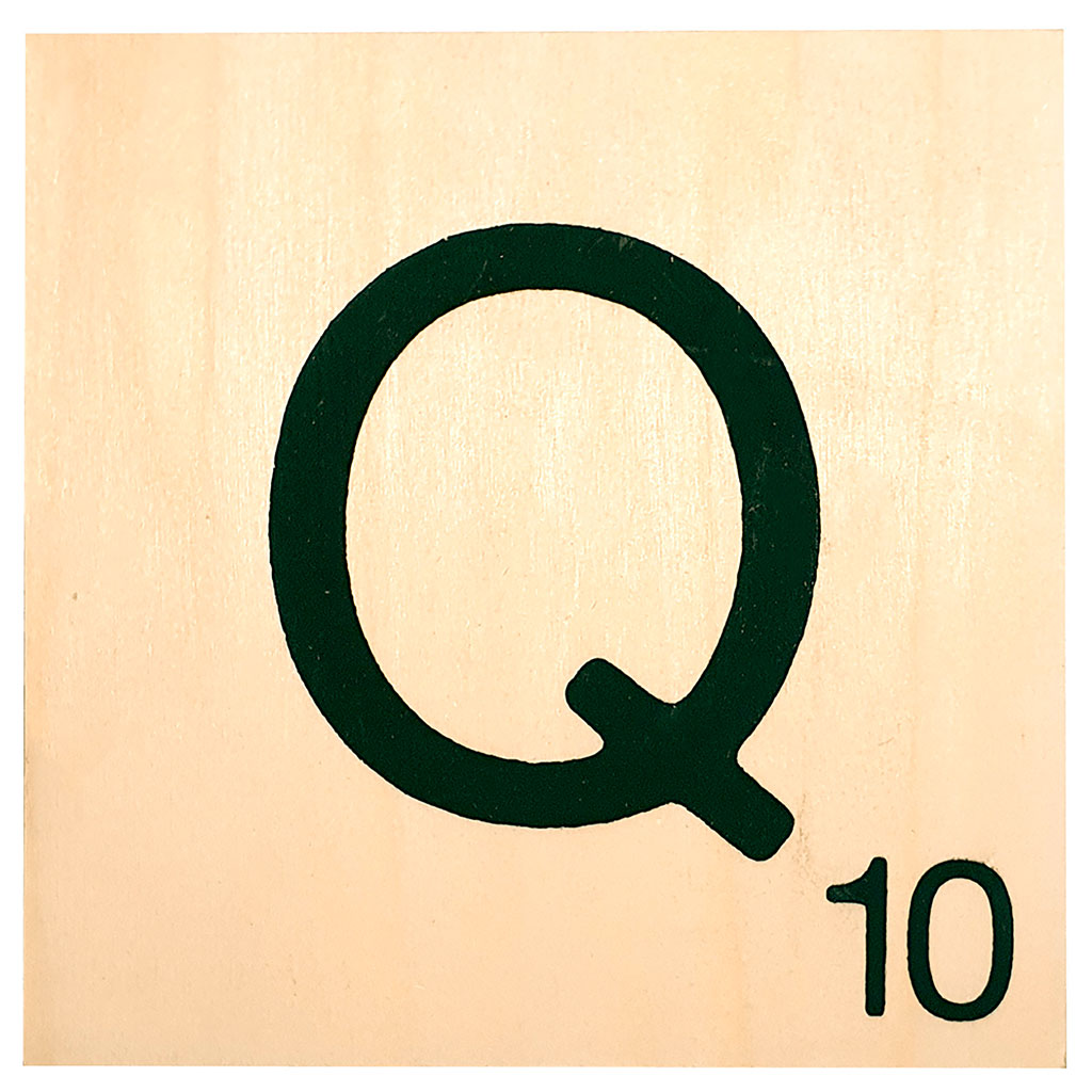 Lettre Q bois à décorer 10x10cm