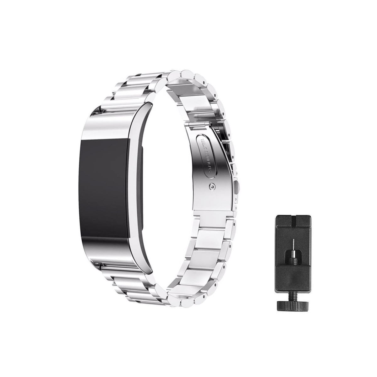 Rustfritt stål armbånd FITBIT Charge 3 - sølv