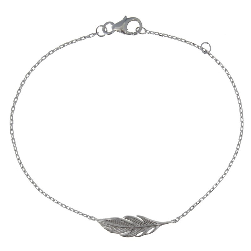 Bracelet Argent Rhodié Petite Plume