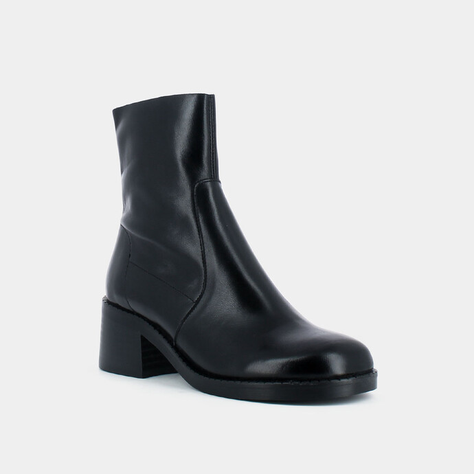 Bottines à talons  en cuir noir