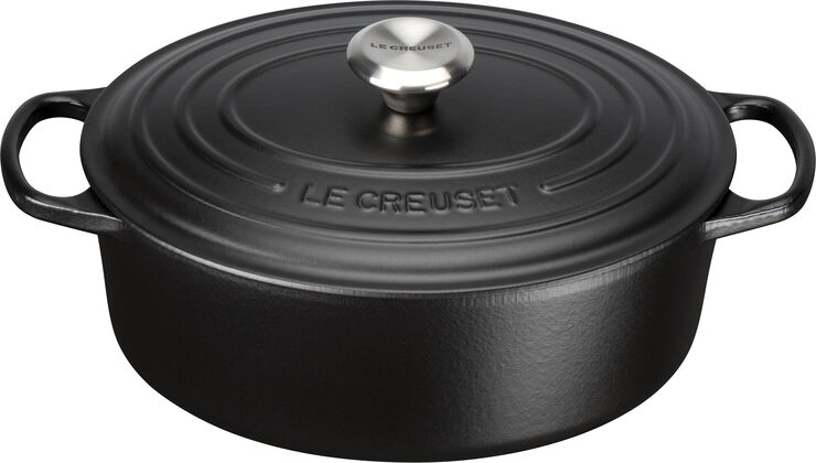 Le Creuset Oval støbejernsgryde 6,3L Matte Black Matte black