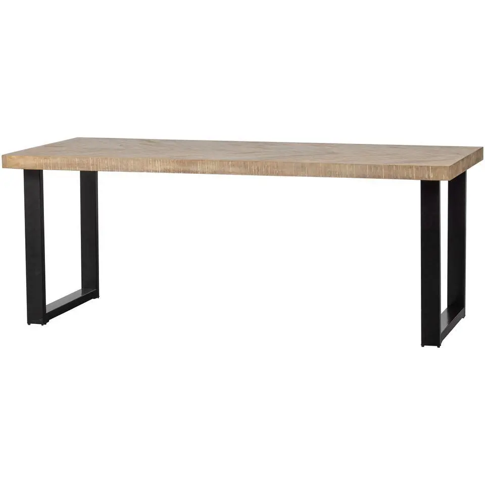 WOOOD Tablo Tafel Visgraat met U-poot - Mango - 78x180x90