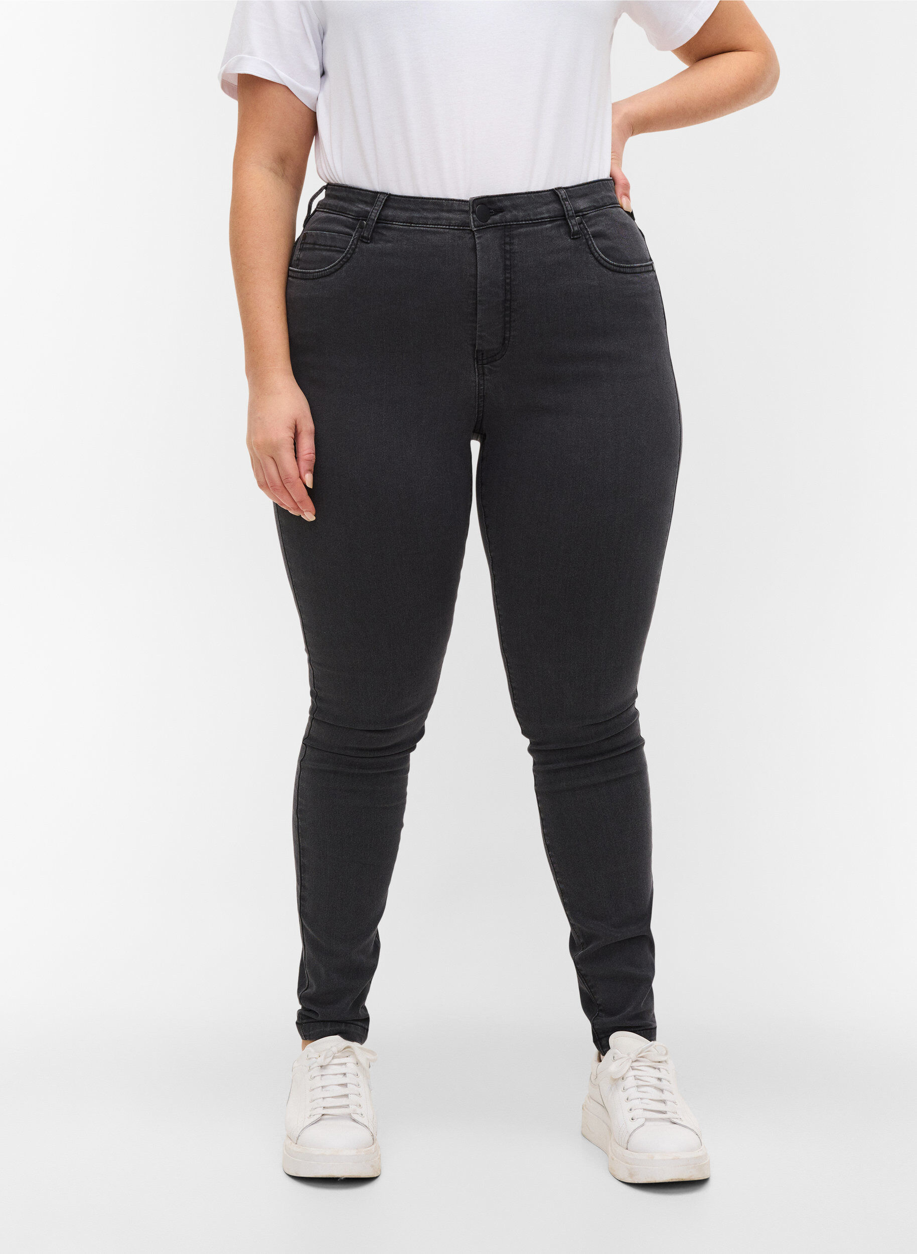 Højtaljede super slim Amy jeans