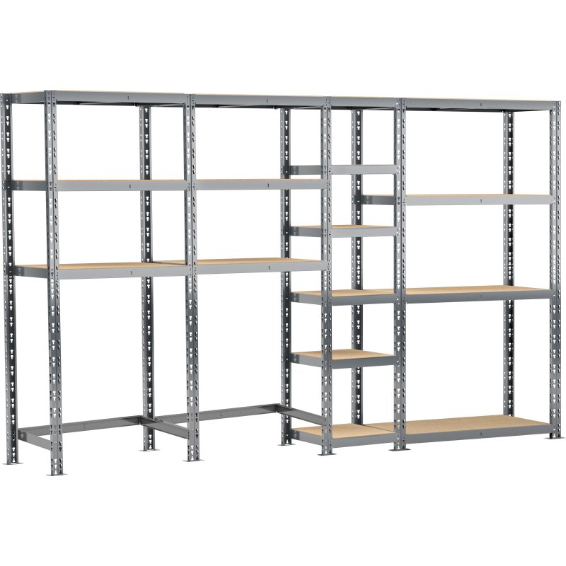 Rayonnage MODULO - Module 4 étagères - 16 plateaux
