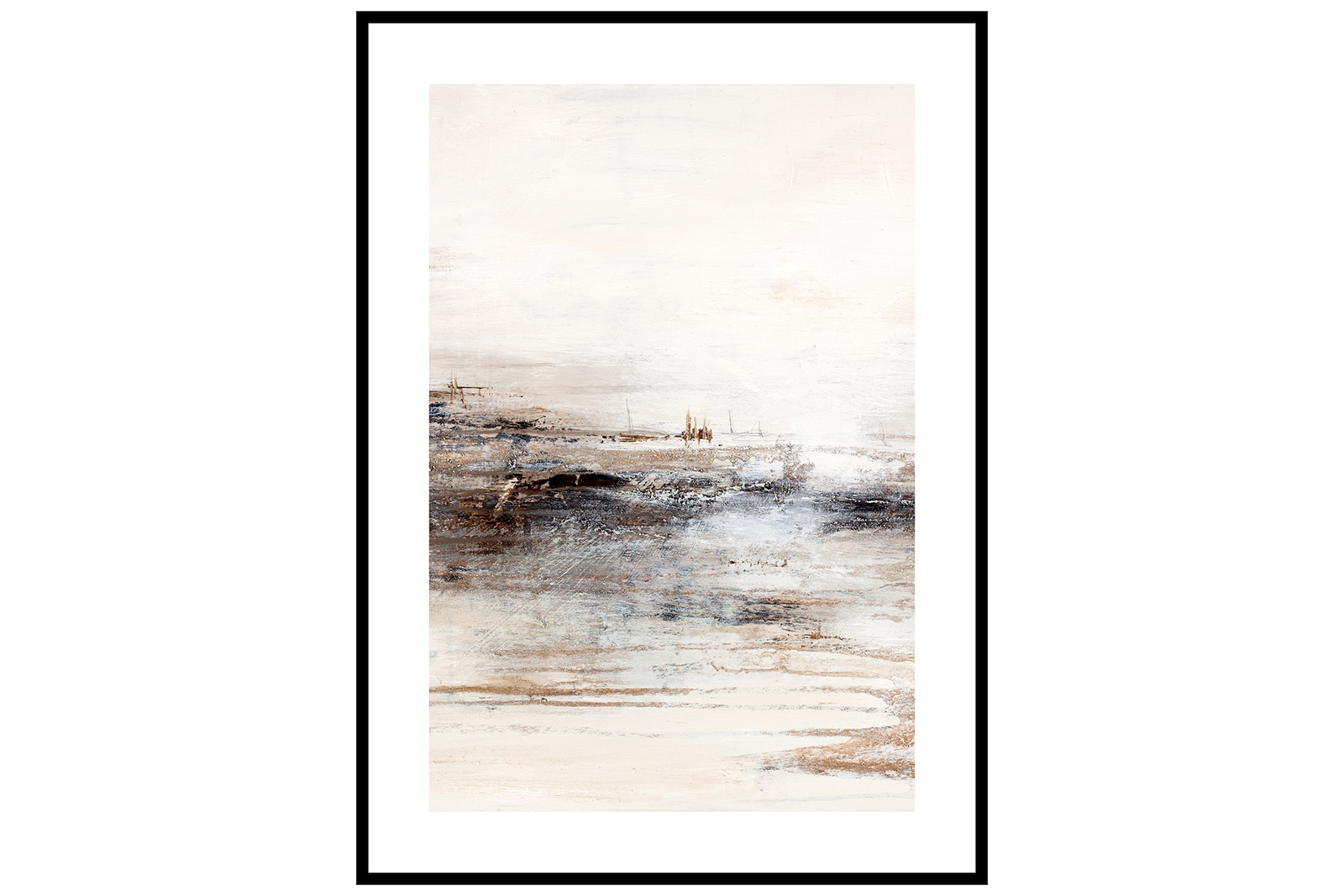Newline Lifestyle I bilde Abstrakt poster i jordtoner med valnøtt ramme. 50x70 cm